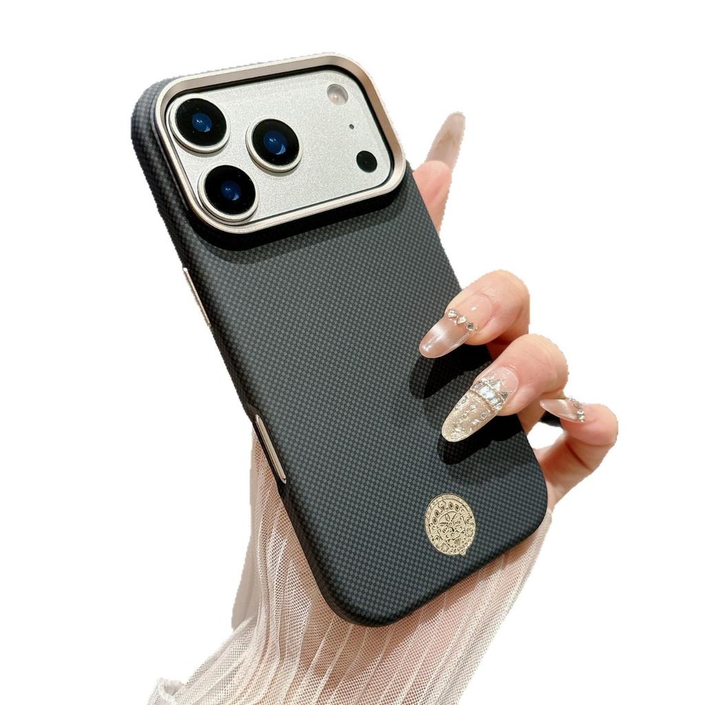 iPhone 17 Pro Max Желтый Дзамбала Магнитный Чехол с Текстурой Келара Apple 16 - Полностью Покрывающий Защитный Чехол 15