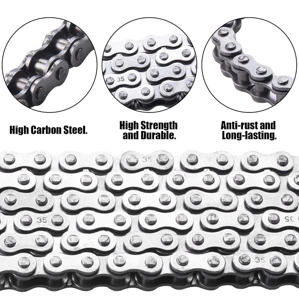 35 Roller Chain 140 Link+ Chain Breaker, Fit For Coleman CT200U CC100X Baja Doodle Bug Blitz Dirt Bug Racer Motor Sports DB30 Harbor Freight Predator