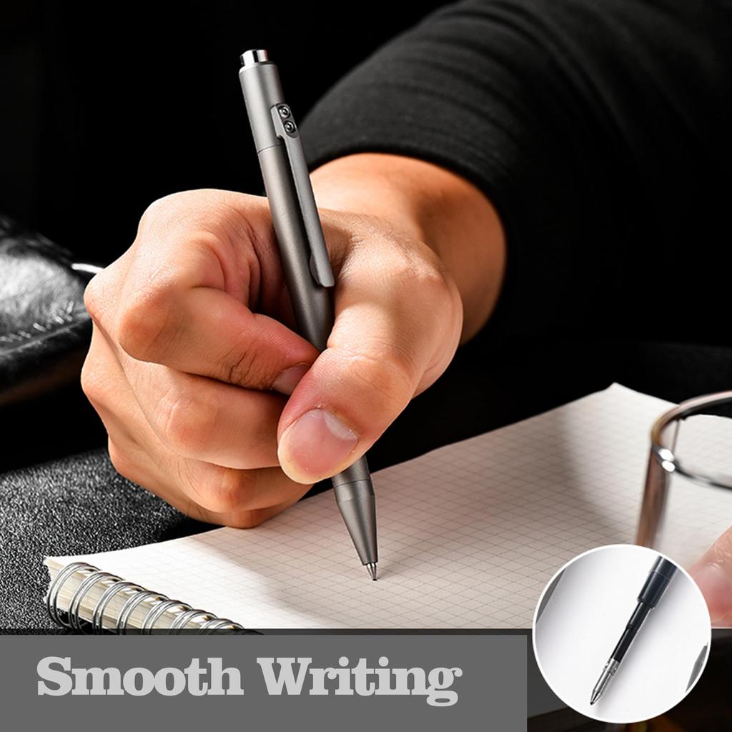 Ballpoint Pen Titanium Alloy Ballpoint Pen Clip Writing Pocket Pen with TC4 for Business Office Daily Use