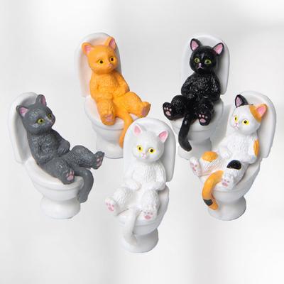 Мини Модель Кошки Высокая Симуляция Живое Выражение Декоративные Аксессуары Миниатюра Туалета