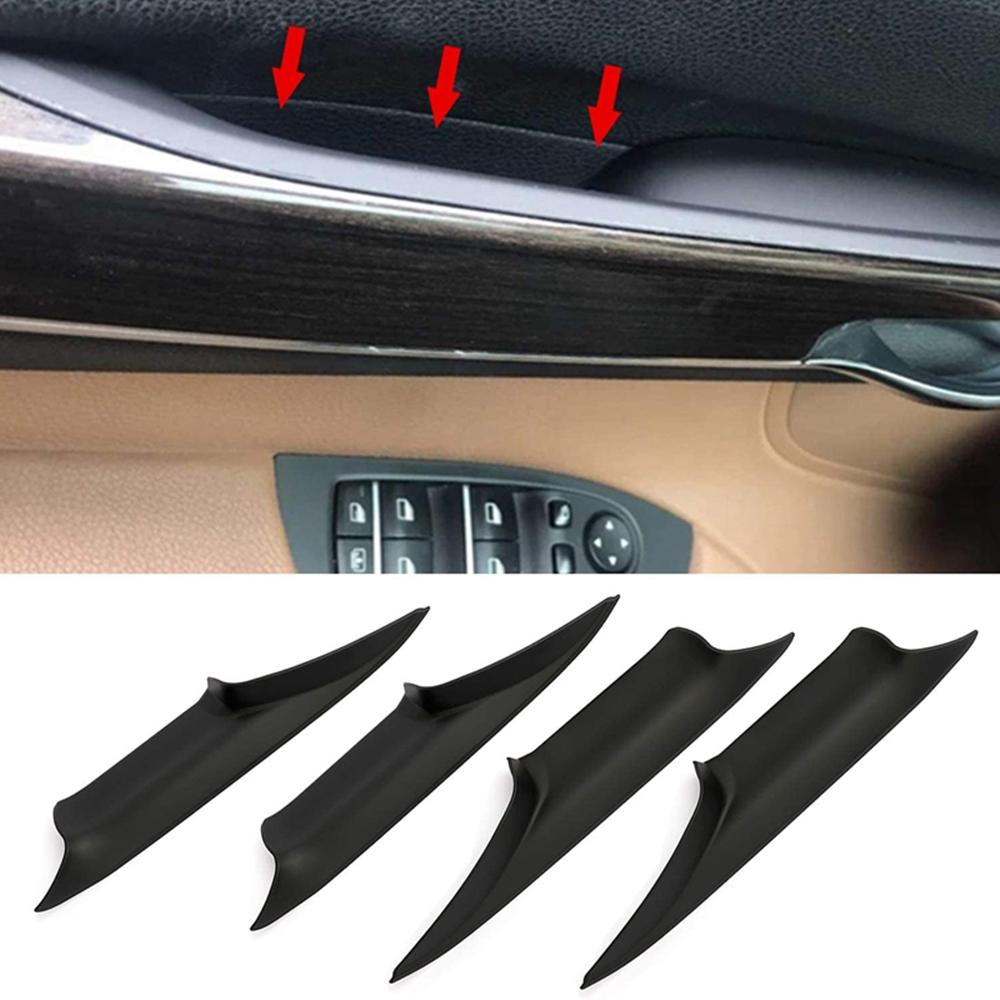 Set 4 Door Interior Inside Handle Pull Carrier Cover For BMW 7 F01 F02 2008-2015