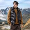SNOWFLYING Men's Black Gold Hooded Short Down Vest X421318607F