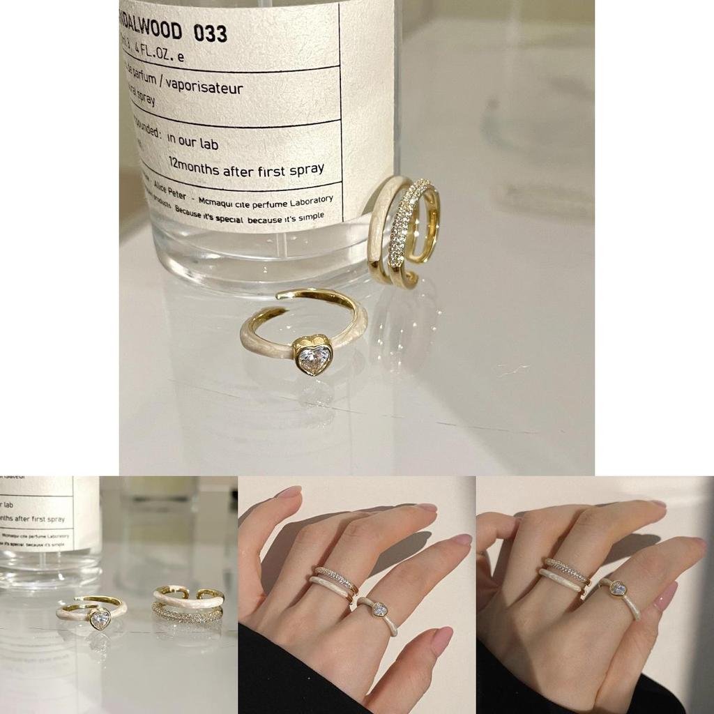 Летняя мода 2023 Кольцо-сердце для женщин с регулируемым медным ободком и стильным дизайном