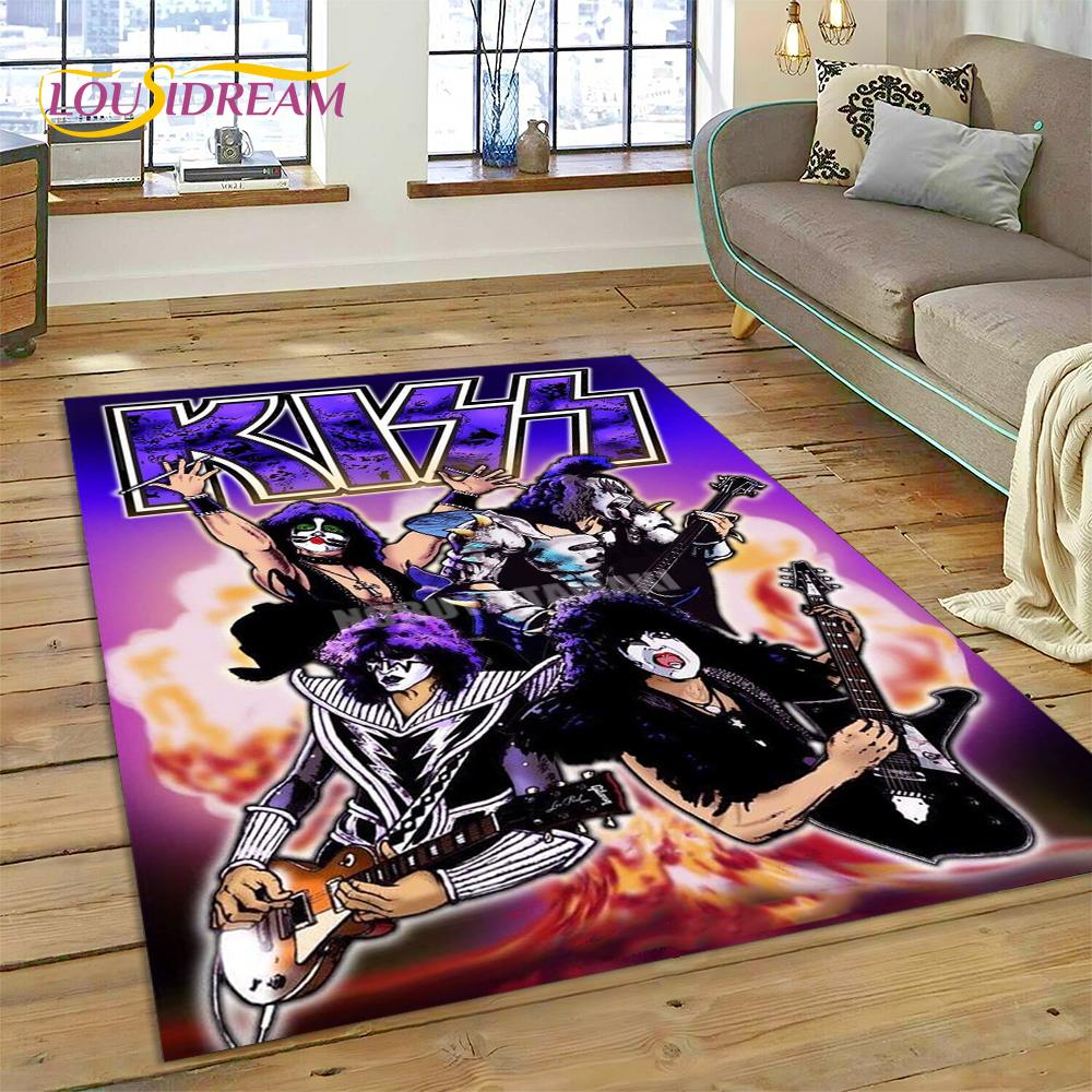 Новый Ковер Рок-группы Kiss Heavy Metal для Гостиной, Спальни, Домашнего Декора, Нескользящий Коврик для Пола, Декор для Дивана, Придверный Коврик