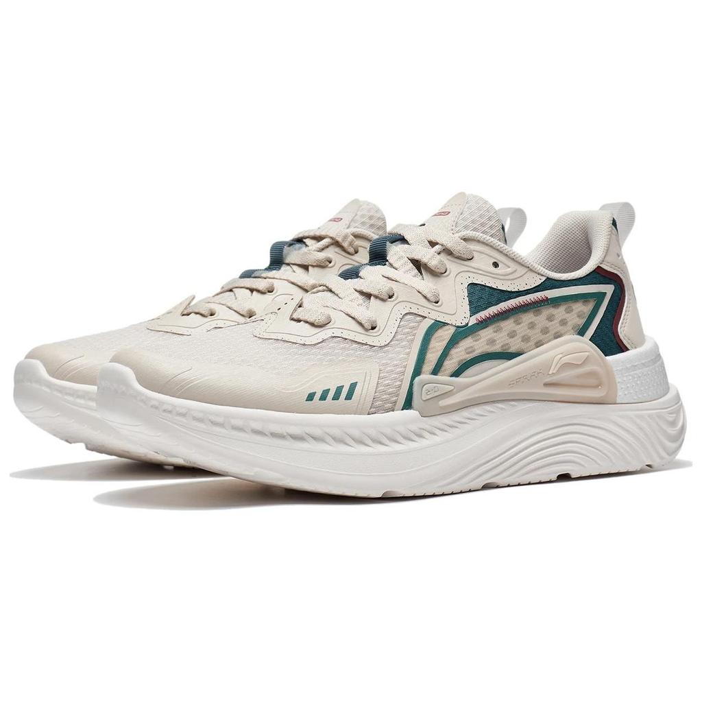 Li Ning Qing You Fabric Synthetic Leather Non-Slip Wear-Resistant Low-Top Sports Casual Shoes Men Sneakers Gray Green AGLT057-4