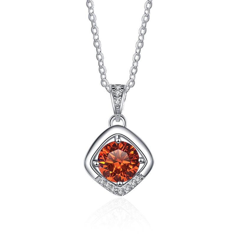 Bague Ringen 1ct VVS D Цветной Муассанит Бриллиантовое Ожерелье Для Женщин Серебро 925 Ювелирные Изделия Женский Простой Темперамент Цепочка На Ключицу