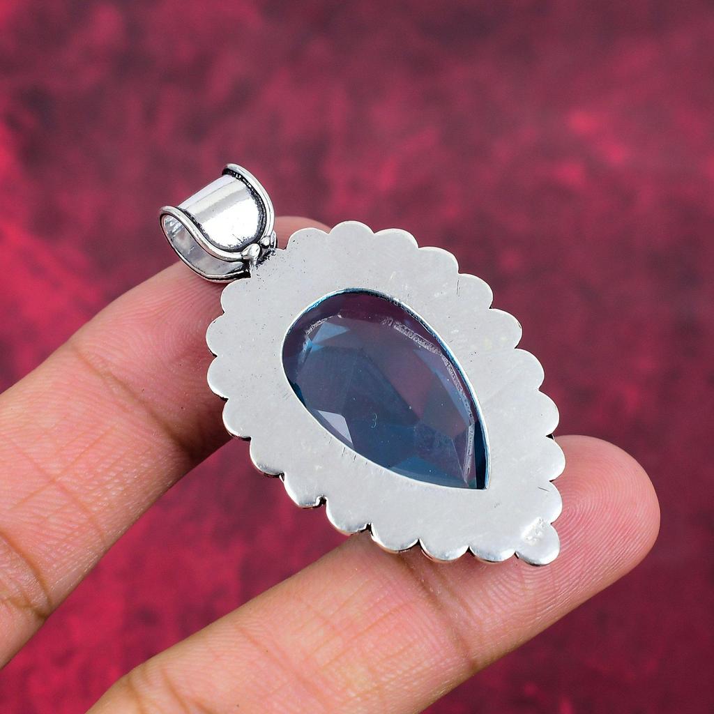 Подвеска из драгоценного камня ручной работы с танзанитом, подвеска из стерлингового серебра 925 пробы, антикварные ювелирные изделия, подвеска для подарка на помолвку