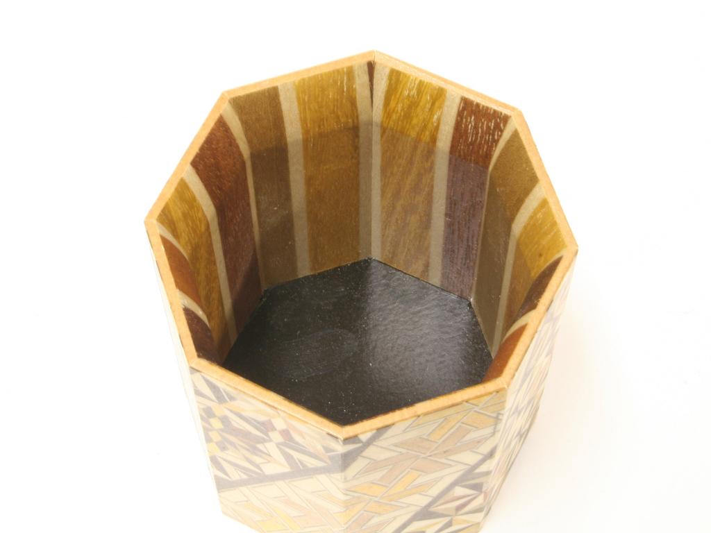 Восьмиугольная подставка для ручек в технике маркетри Маленький паркет (маленький)