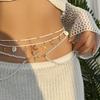 Bohemian Body Chain Imitation Pearl Shell Waist Link Fashion Jewelry Accessories  for Women