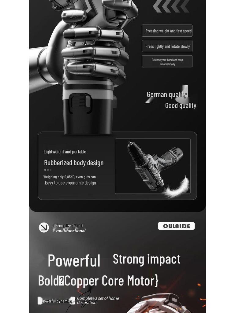 Беспроводная литиевая электрическая дрель и набор инструментов-отверток