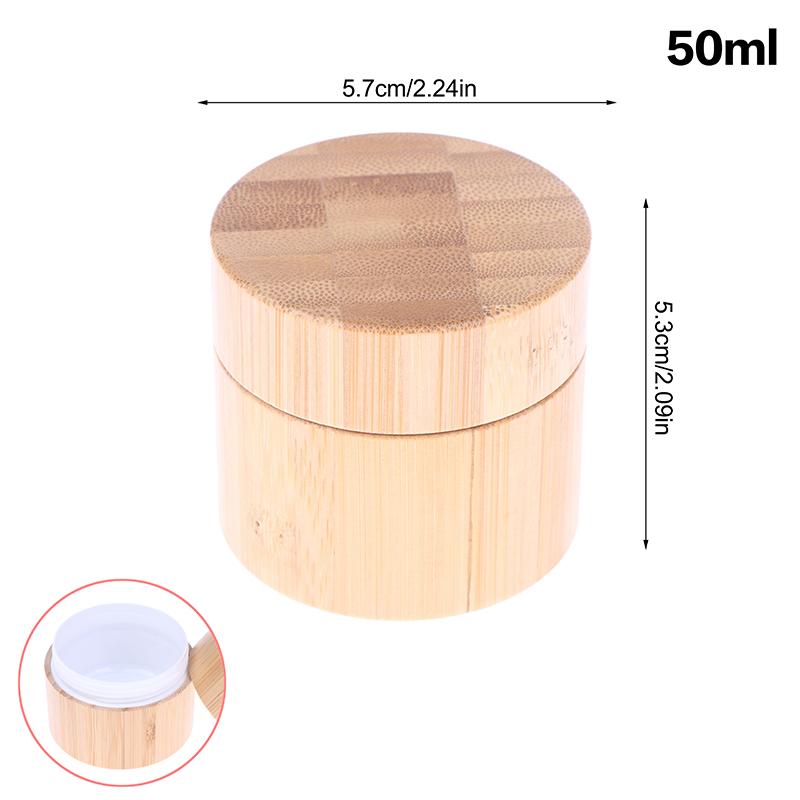 5–100g Natural Bamboo Cosmetic Containers, Refillable Jars for Creams, Nail Art, and Face Masks