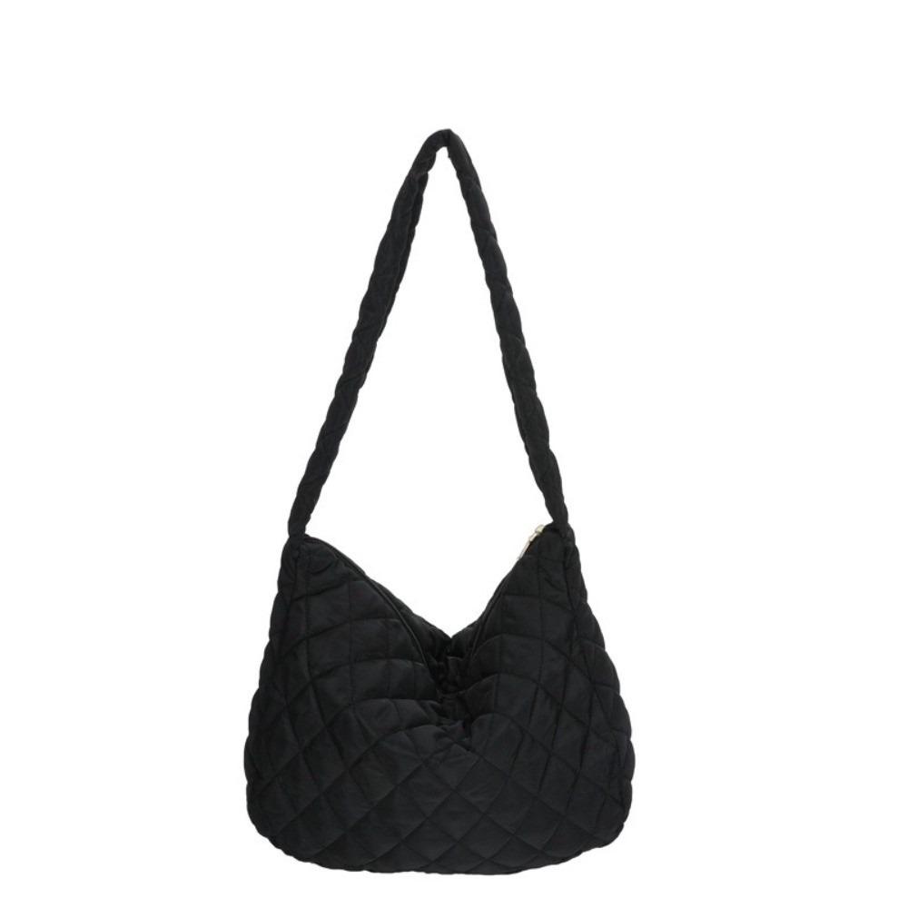 Pleated Bubble Shoulder Bag Solid Color Puffer Padded Crossbody Bag Cloud Pattern Tote Bag Lady