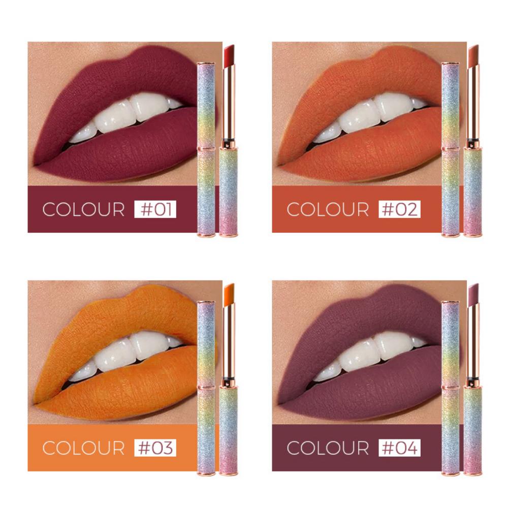 VIBELY Starlight Sparkle Matte Lipstick Dip-in-Cup, помада No-Fall Crushed Diamond Lipstick