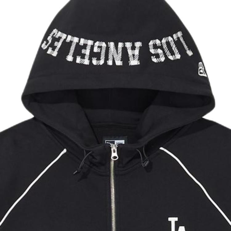 New Era SS26 MLB Los Angeles Dodgers Молния Винтажный Раглан С Капюшоном Повседневный Вышитый Логотип Буквы Флис Длинный Рукав Толстовка Унисекс толстовка 14905304