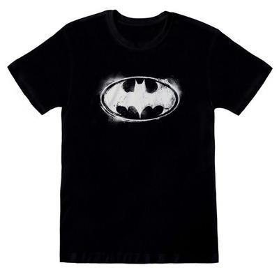 Женская/дамская однотонная футболка с логотипом Batman и потертостями Boyfriend
