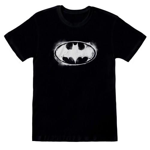 DC Comics Womens/Ladies Mono Batman Distressed Logo Boyfriend T-Shirt