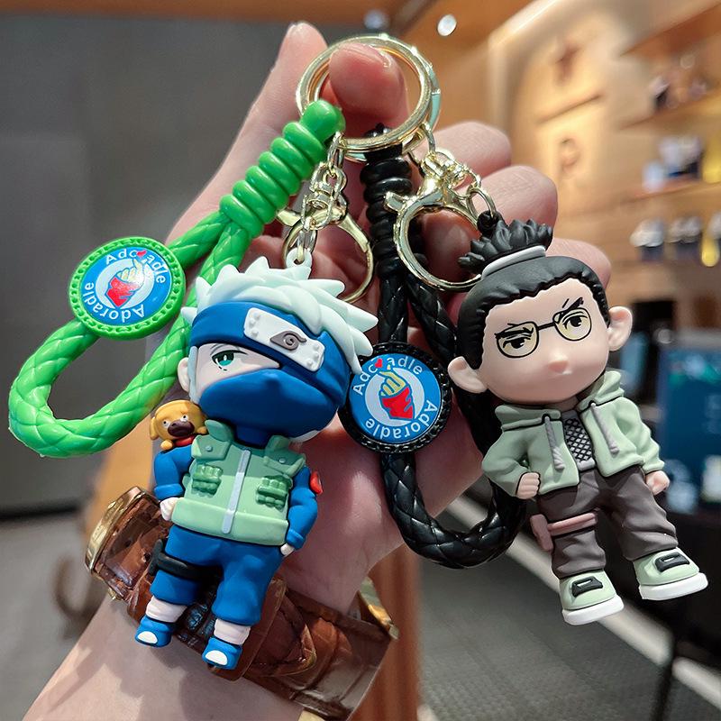 3D Мультяшный Брелок-Подвеска Наруто, Какаши и Саске