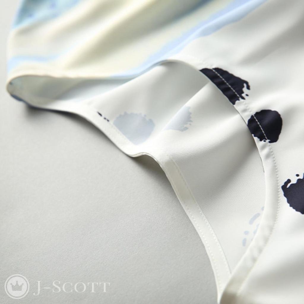 Платье с рисунком в виде арт-образца, с талией средней длины, эластичное, в горошек, среднее, повседневное, легкое, французское, длинное, свободное, с поясом, с рисунком, хорошо, круто, выглядит, аккуратно [J-Scott]