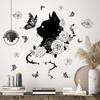 Wall Decal Black Cat Flower Butterfly Wall Decal Background Wall Home Decoration Wall Decal