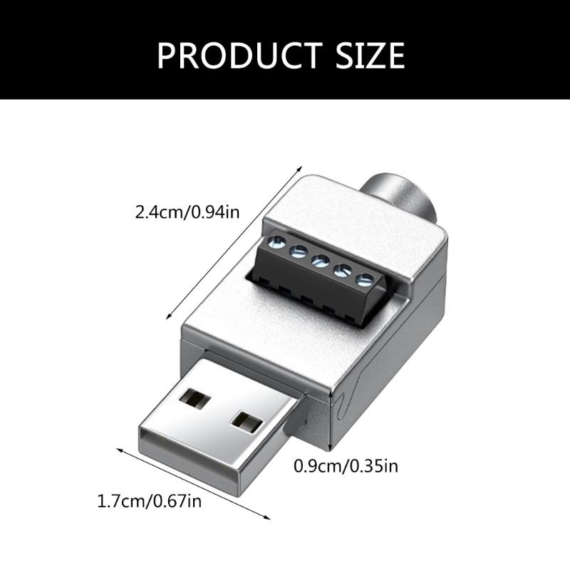 Адаптер клеммной колодки USB USB 2.0 штекерный разъемный модуль без пайки винтами Замена для зарядки и передачи данных кабеля