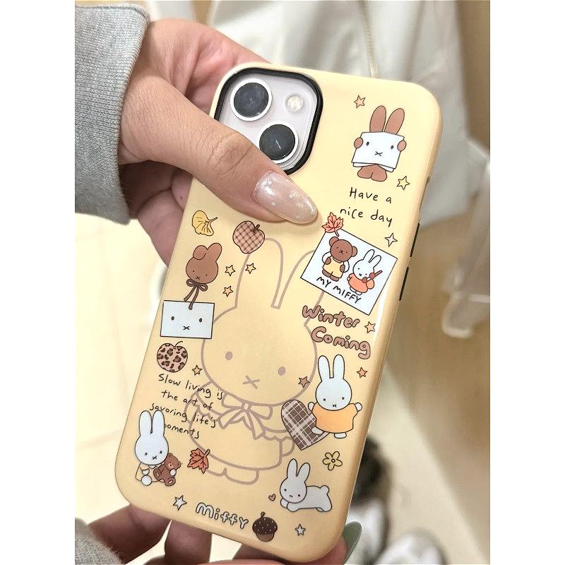 Милый чехол для телефона Miffy для IPhone 17ProMax 16e/15/14/13/12pro Милый мультяшный кролик Жесткая защитная крышка Идеальный подарок для женщин