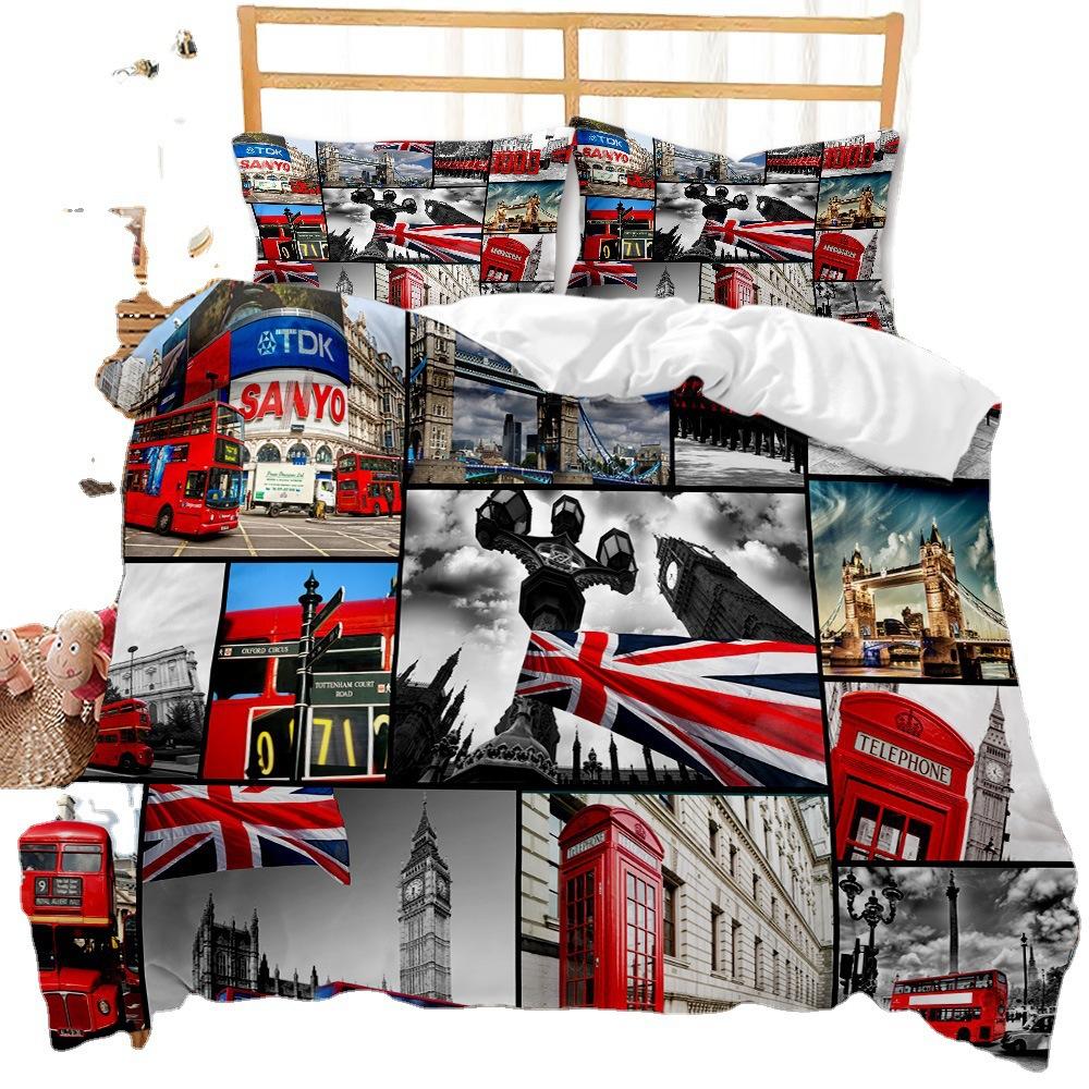 Трехкомпонентное постельное белье с 3D цифровой печатью, пододеяльник