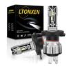 LTONXEN H4 LED Headlight Vehicle Inspection Compatible Fanless Integrated H4 Switching LED Bulb 6000K White Car LED Headlight 2 HI/LO DC9-18V Pieces…