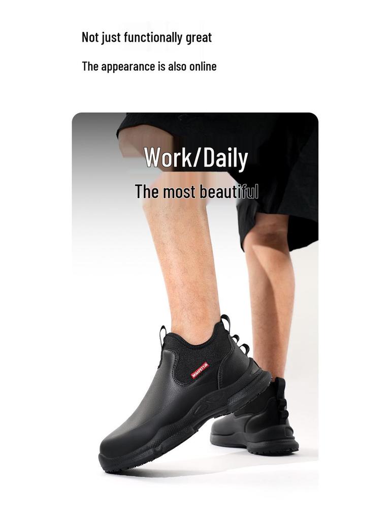 Non-slip Oil-proof Chef Shoes: Lightweight, Comfortable, Wear-resistant Safety Shoes for Long Hours and All Seasons