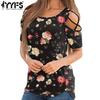 Женские модные повседневные летние весенние блузки и рубашки с цветочным узором и коротким рукавом с круглым вырезом