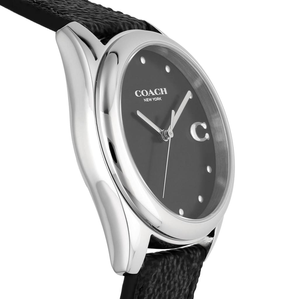 Часы GREYSON с черным циферблатом из нержавеющей стали и кожи, кварцевые, 36 мм, часы 14504112 [Coach] женские [Товар]