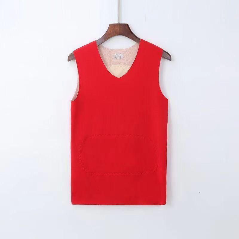 Men's Wool Silk Seamless Warm Vest - Double-Sided Fleece Lined, Thickened, Solid Color Base Layer for Autumn and Winter