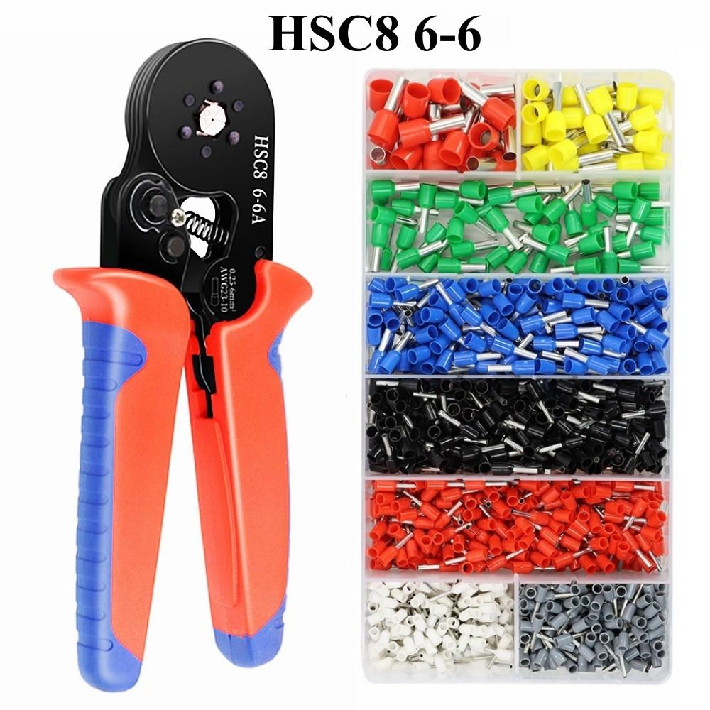 Обжимные клещи для наконечников, инструменты для трубчатых клемм HSC8 6-4A/6-6A/16-6(макс. 0,08-16 мм²)Бытовые электроприборы для щипцов для проводов