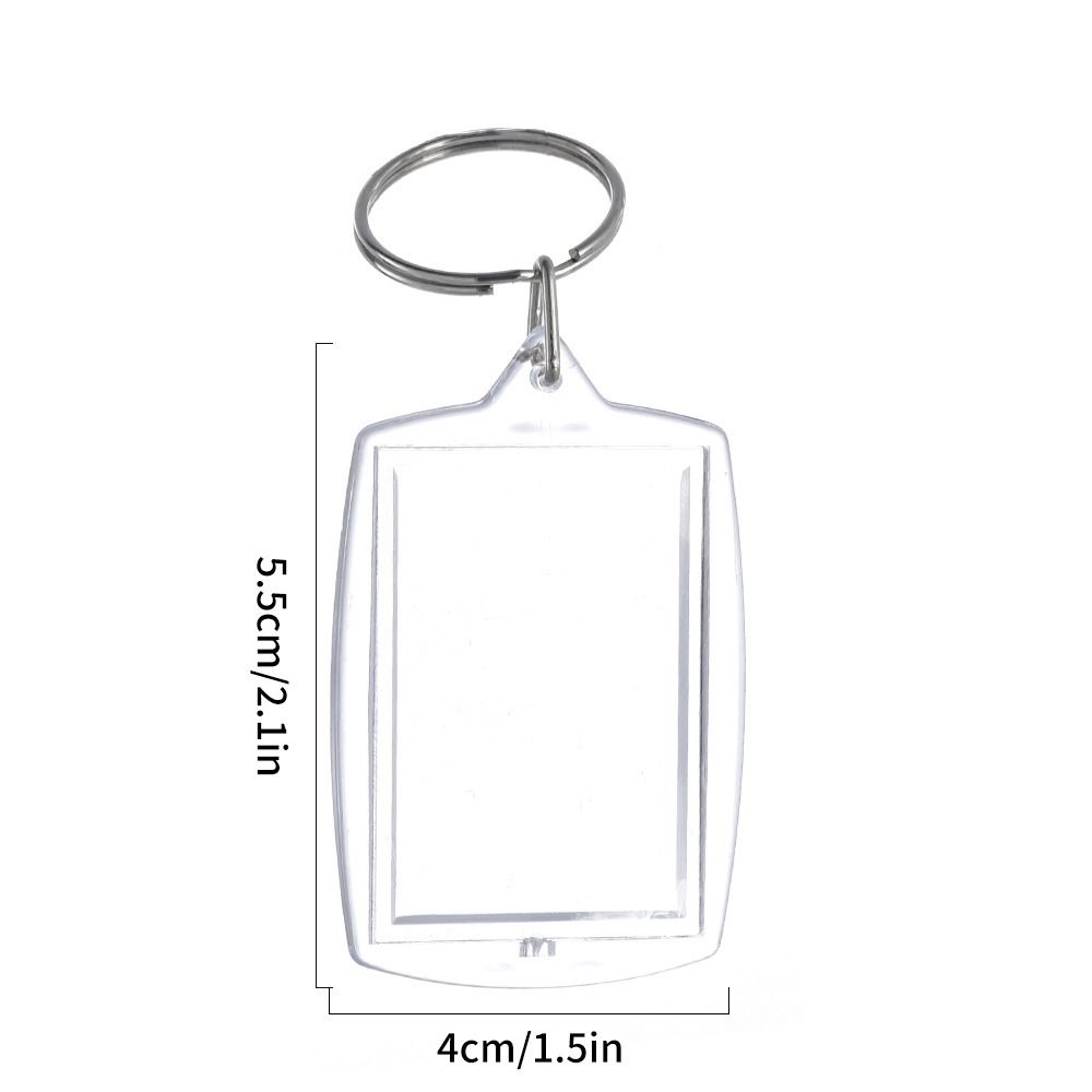 5Pcs Snap-In Custom Insert Photo Photo Frame Keychain Pendant Tassels Picture Keyring DIY