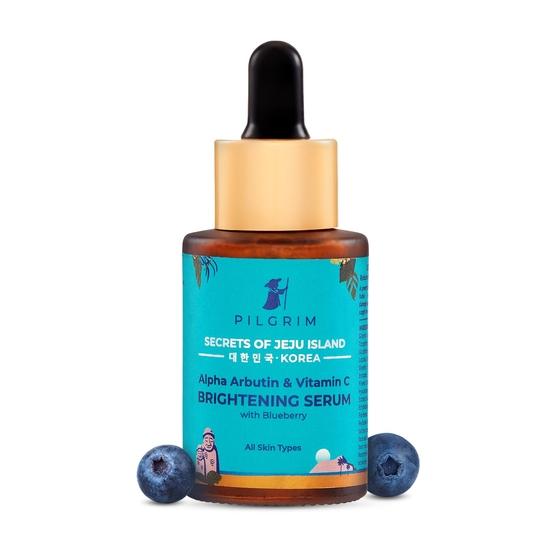 PILGRIM Korean 2% Alpha Arbutin & 3% Vitamin C Brightening Face Serum for Glowing Skin| Alpha Arbutin Face Serum| Vegan & Cruelty-free | 30ml