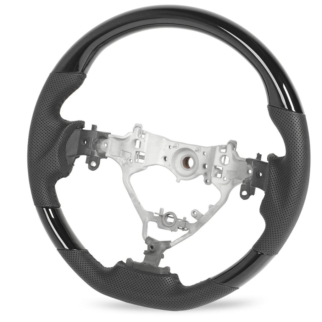 Hydro‑Dip Steering Wheel Perforated Leather for Highlander XU50 Harrier XU60 2014 to 2019 Glossy Black