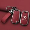 JGNT8 Zinc Alloy Leather Car Flip Remote Key Case Cover Protector Shell Fob durable durable Keyring For Citroen C3 C4 CACTUS C6 C8