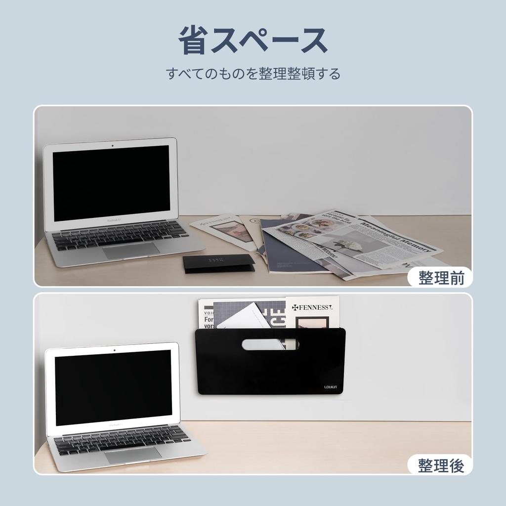 LOUKIN Magnetic Pocket Vertical File Holder, Office Wall File Organizer for Whiteboards, Refrigerators, Filing Cabinets, Mail, Paper, Documents, and