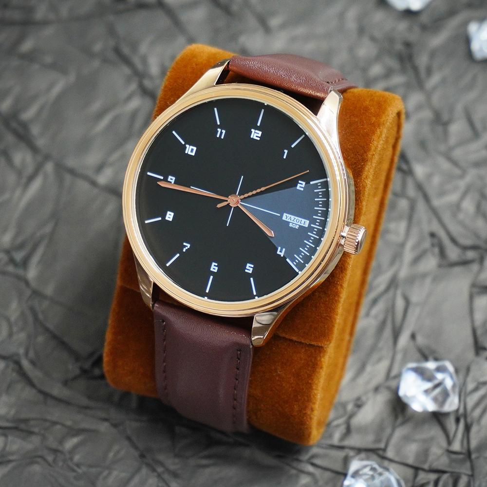 Business Watches male Minimalist Fashionable Arabic Numerals Dial Quartz Watch Waterproof Leather Strap Watches for men Gift