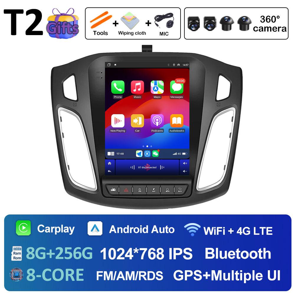 Android 14 Авто Радио Плеер Для Ford Focus 3 Mk 3 2011 2012 2013 2014 - 2019 DSP Стерео Вентилятор Охлаждения 2.5D Сенсорный Экран Нет 2 DIN