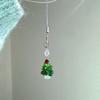 Cute Christmas Mobile Phone Straps Bead Christmas Tree Keychain Lanyard Bag Pendant Decoration Year Gift