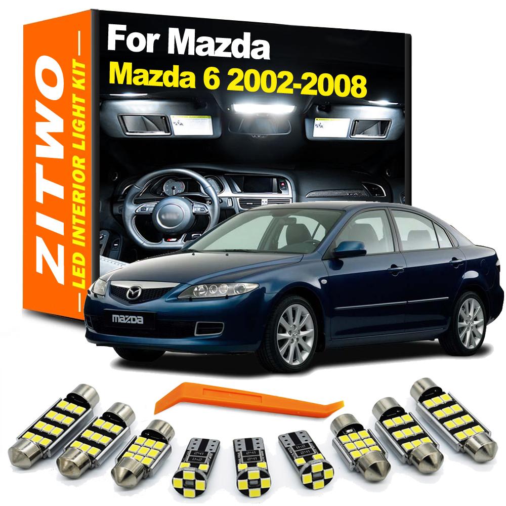 ZITWO 12 шт. Комплект светодиодных ламп для освещения салона и карты для Mazda 6 Mazda6 GG GY 2002 2003 2004 2005 2006 2007 2008 Аксессуары для лампы багажника