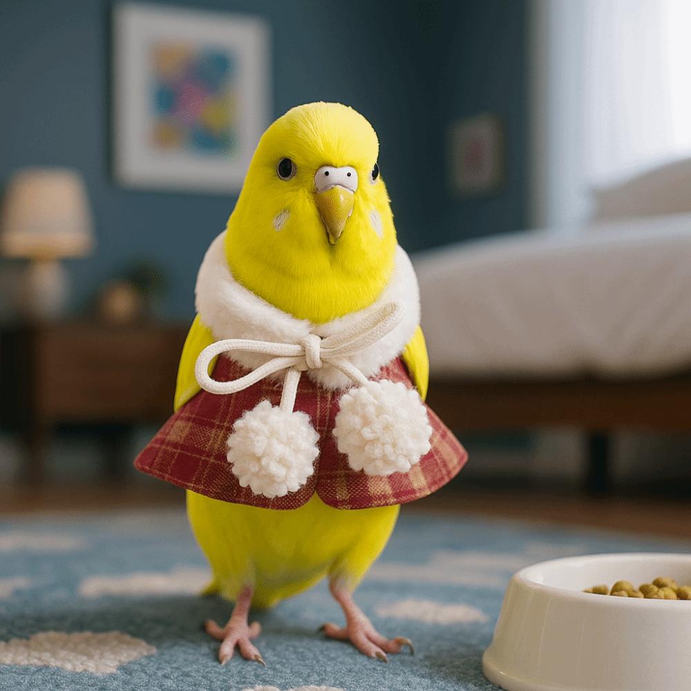 Warm Furry Collar Scarf Set Windproof Parrot Outerwear Cute Pet Transformation Outfit Pet Party