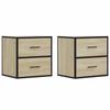 VidaXL Tables de chevet murales 2 pcs chêne sonoma 40x31x39,5 cm, armoire, table d'appoint, armoire de lit, armoire de 848727