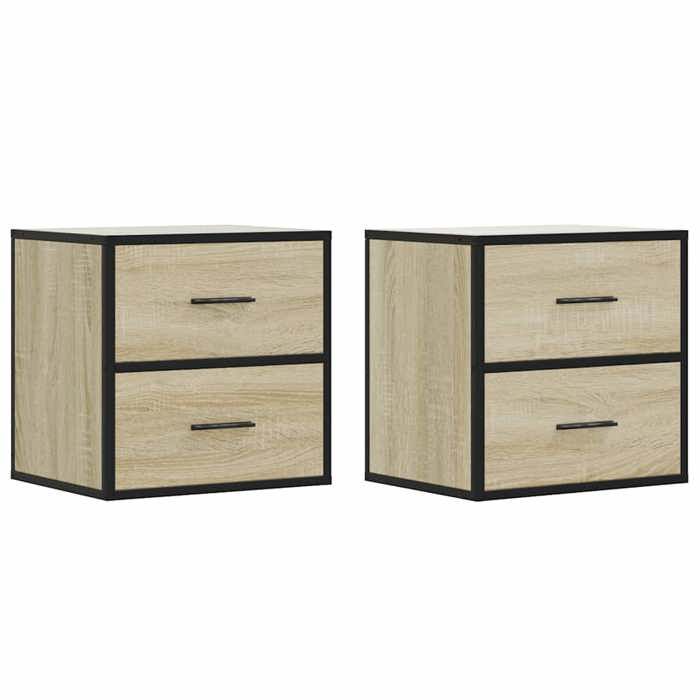 VidaXL Tables de chevet murales 2 pcs chêne sonoma 40x31x39,5 cm, armoire, table d'appoint, armoire de lit, armoire de 848727