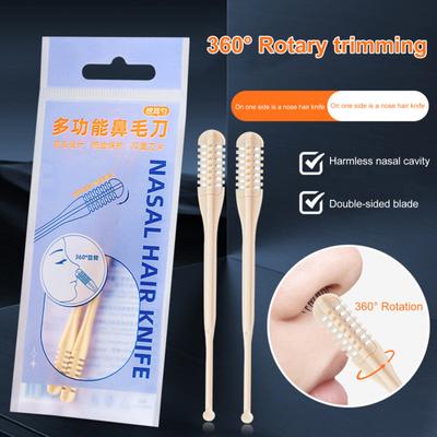 2/4/8 шт., триммер для волос в носу с ушным пинцетом, двухлезвийный триммер для волос в носу, вращающийся на 360 градусов, мини-бритва для волос в носу для женщин и мужчин