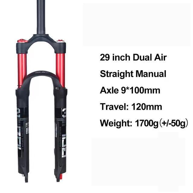 BOLANY MTB Suspension Rebound Adjustment Double Air Fork 26/27.5er/29er Inch Magnesium Alloy Quick Release Bicycle Parts