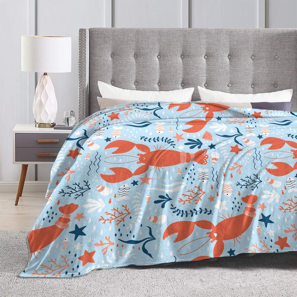 cute sharks Warm Soft Blanket Picnic Plush Bedding Throws Print Home Decor Flannel Bedspread Sofa Bed Cover