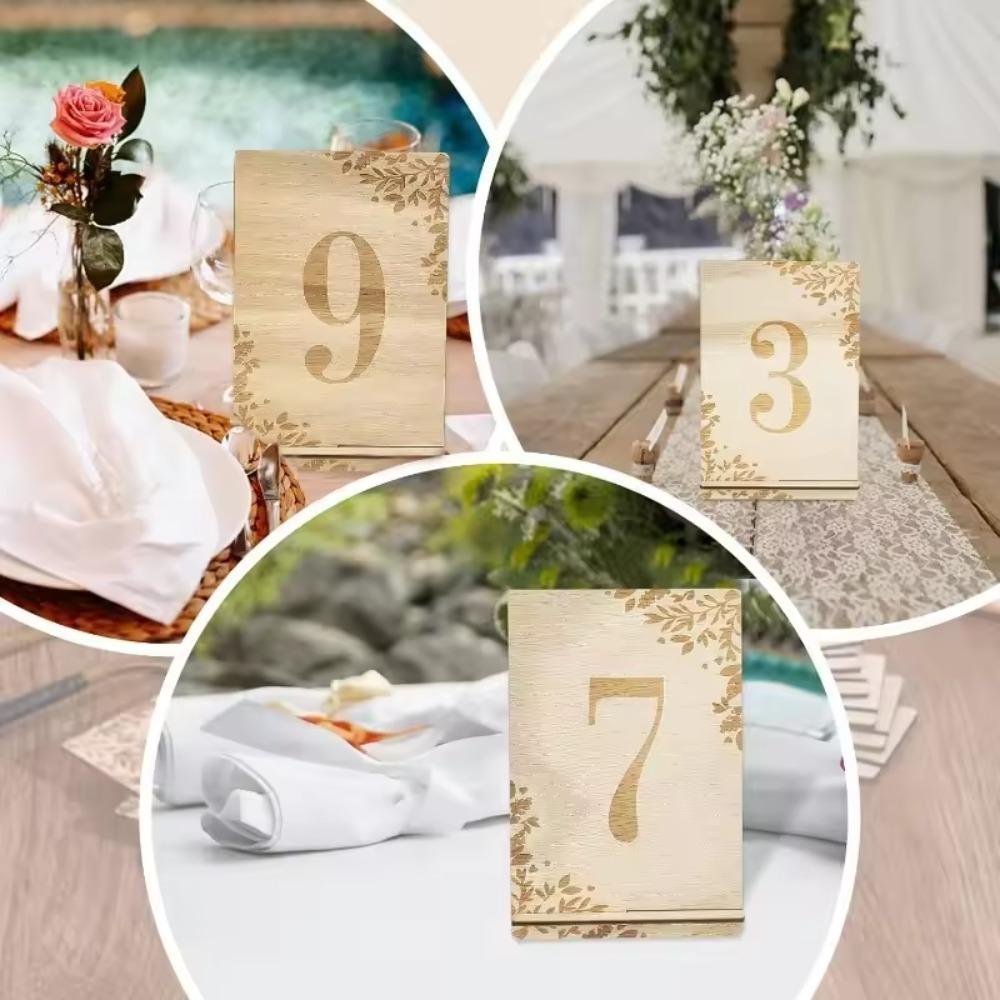 10pcs Reusable Rustic Table Signs with Base Holder Place Card Holders  Reception Decor