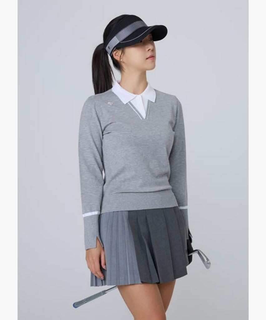 DESCENTE GOLF Women'S Collared Long Sleeve Pullover Dr12Wfkp21