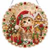 Acrylic Round Board Christmas Diamond Painting Set 5D Xmas Acrylic Pendant  Home Decoration